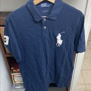 Vintage Polo Ralph Lauren Navy Blue Custom Fit Polo Shirt